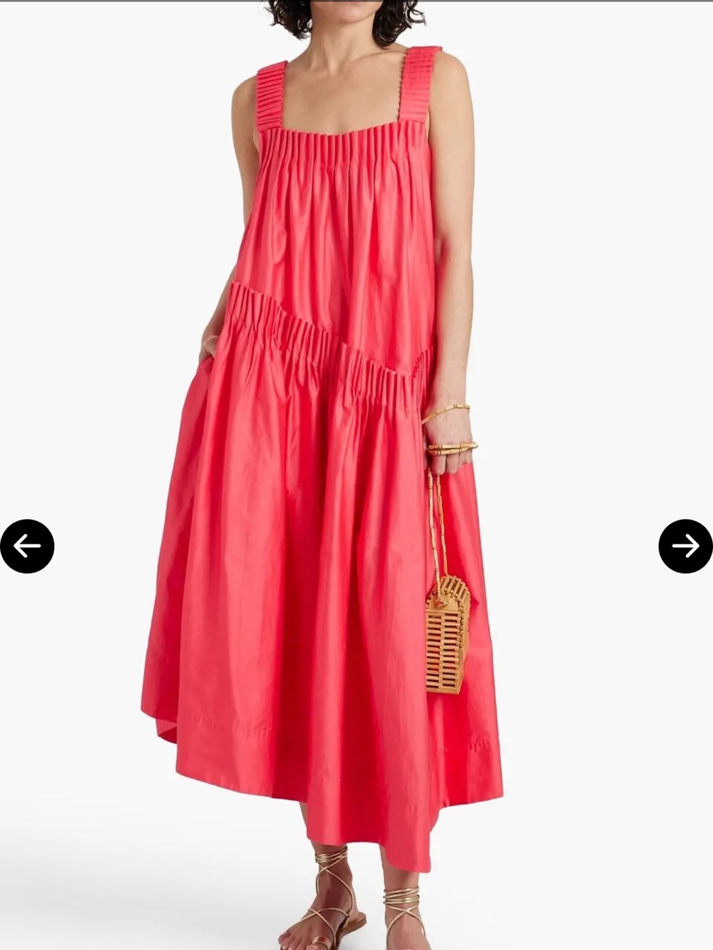 Aje Coral Pink Tiered Maxi Dress